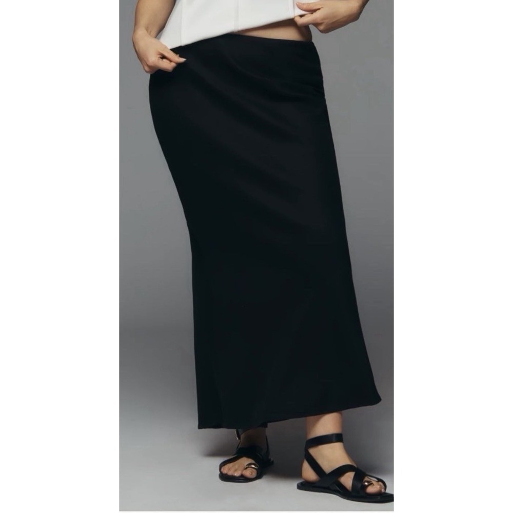 NWT Anthropologie Black Linen Blend Maxi Skirt Size XL The Tilda, Classic - Picture 11 of 11